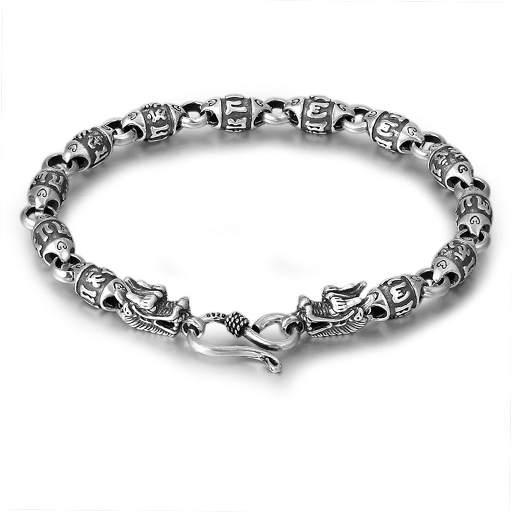 S925 sterling silver dragon head bracelet