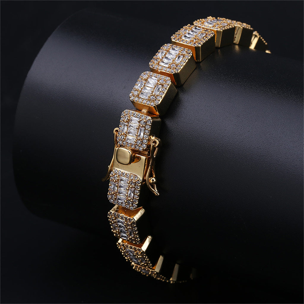 Square Thick Hip Hop Iced Out Bracelet