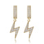 14K Gold Plated Lightning Hoop Huggie Earrings