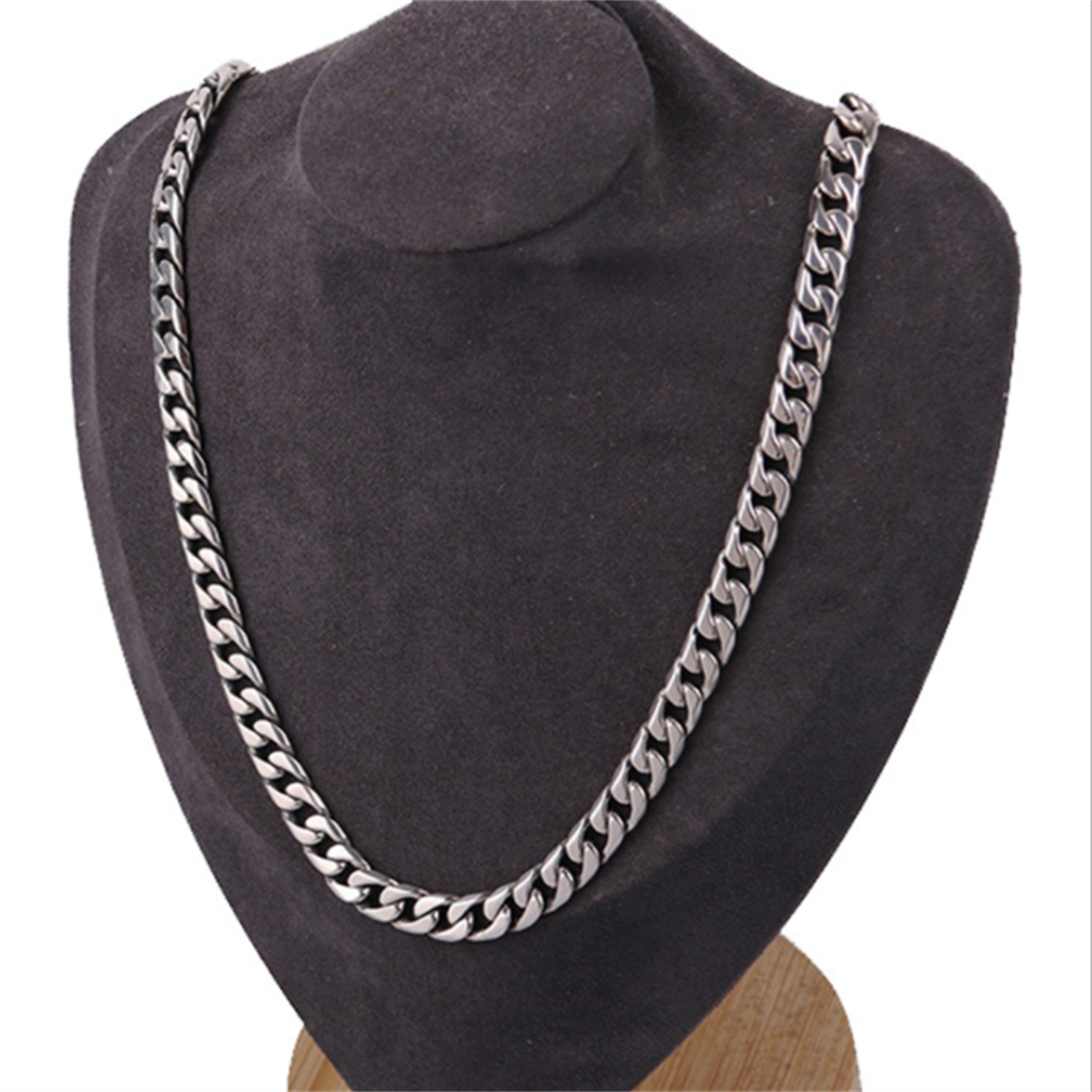 Hip Hop Street style 925 Silver Simple Glossy Necklace