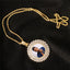 Customized Photo Medal Pendant Zircon Necklace