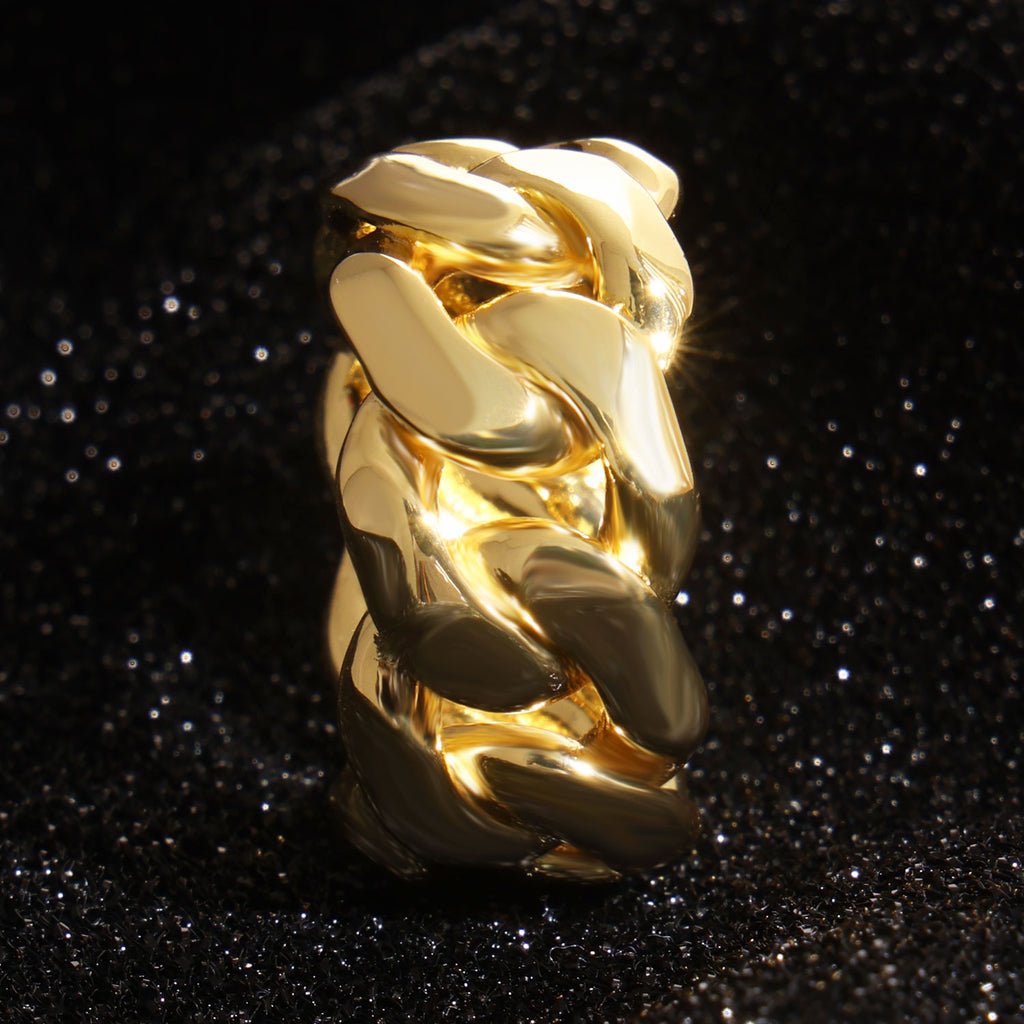 Hip-hop personality glossy Chain ring