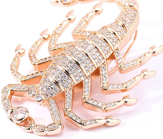 Iced Out Scorpion Pendant Chain Necklace