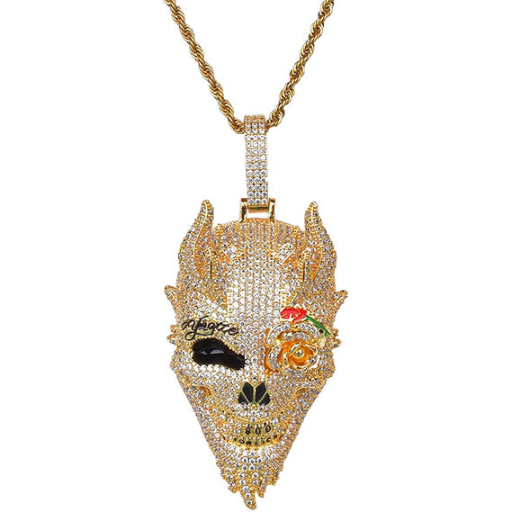 Pirate Skull Head Iced Out Pendant