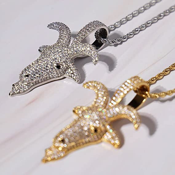 Iced Out Goat Pendant Necklace