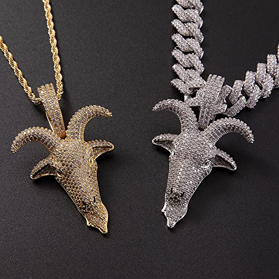 Iced Out Goat Pendant Necklace