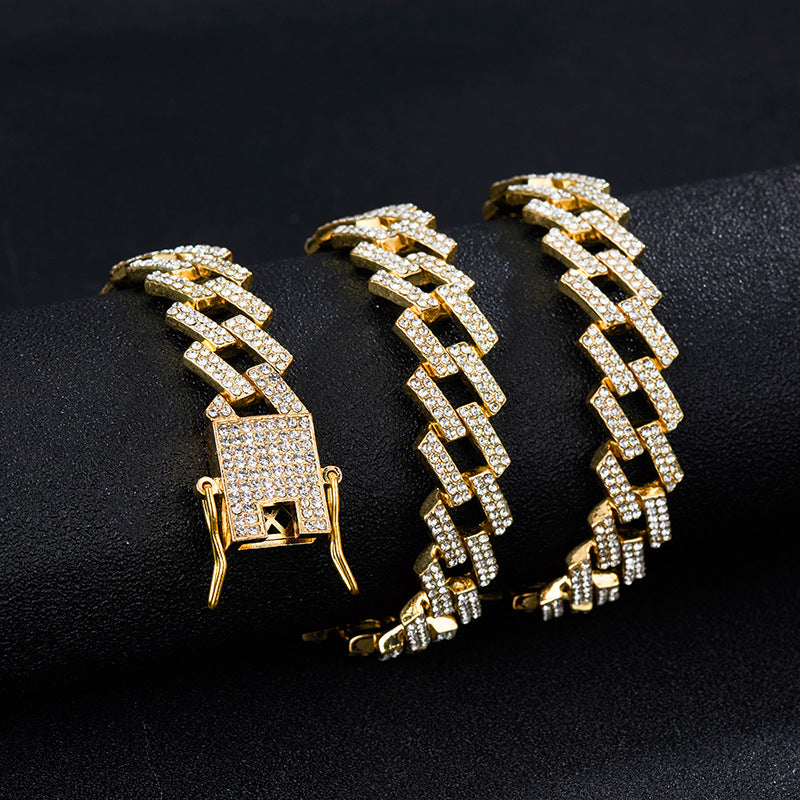 15MM Iced Out Cuban Link Chain Hip Hop Necklace