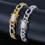18k Gold Plated Figaro Chain Iced Out Diamond Bracelets
