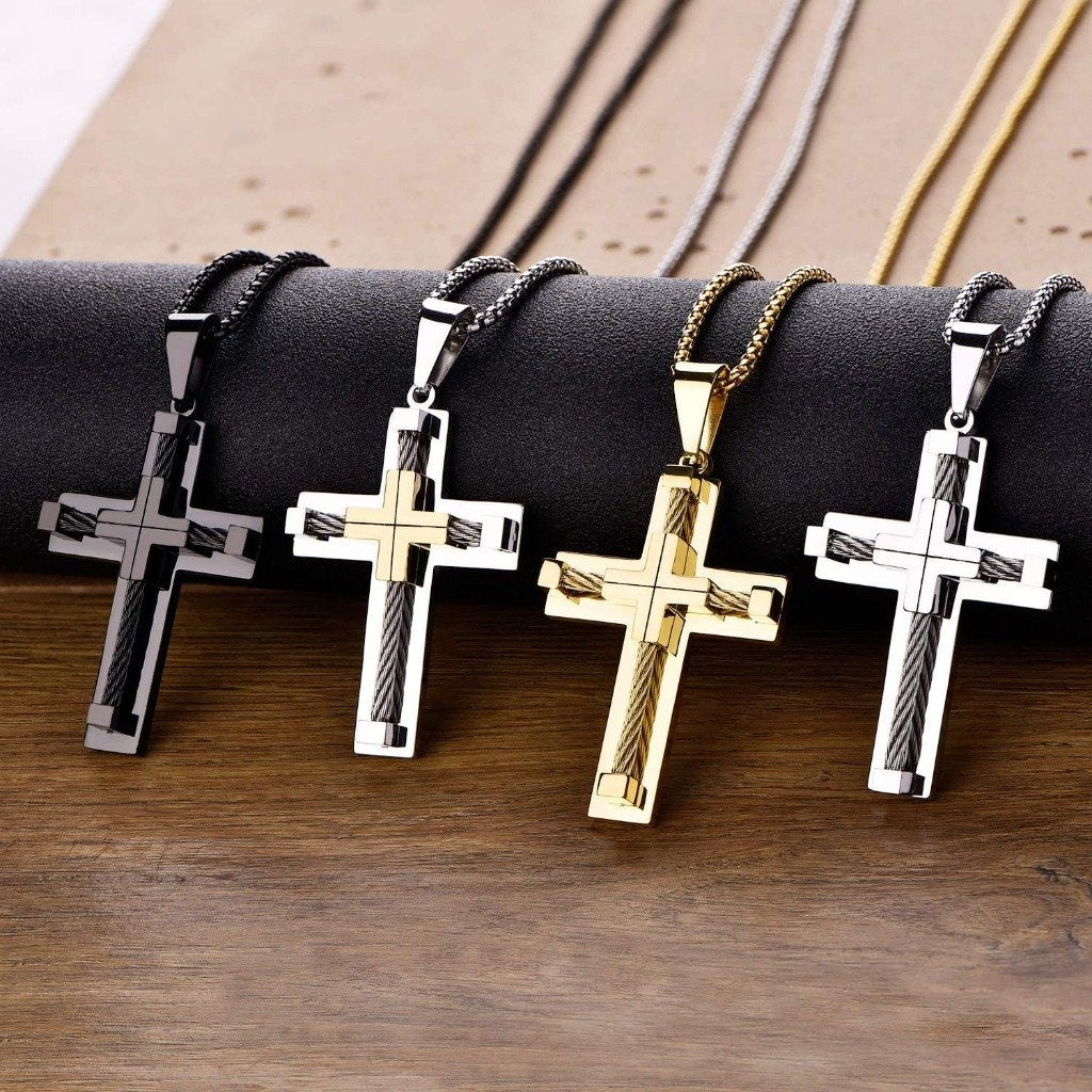 Fashion Stainless Steel Cross Chain Necklace