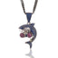 Cartoon Shark HipHop Bling Purple Blue Copper Material Necklace